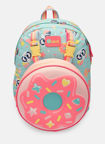 Mochila Com Lancheira Térmica Panda Donuts - Puket