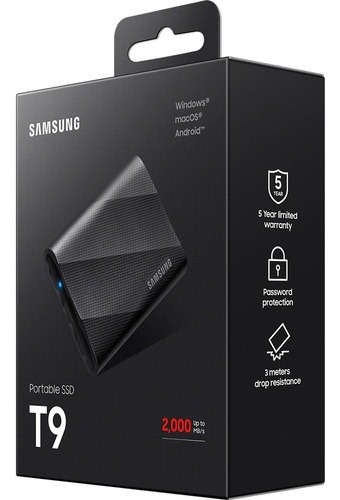 Hd Ssd Externo 1tb Samsung T9 Usb 3.2 - 2gb/s Windows, Ios, Android, Ps5, Xbox