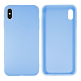 Capa Silicone Slim Flexível Compatível Com iPhone XS Max Cor Azul