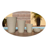 Vaso Polietileno Para Plantas Jardim Luxo 3 Cone E 1 Bacia