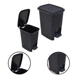 Lixeira Cesto Rattan Arqplast Cor Preto 7l