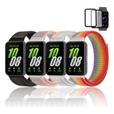 4 Correas Nylon + 2 Mica Cristal Para Samsung Galaxy Fit 3