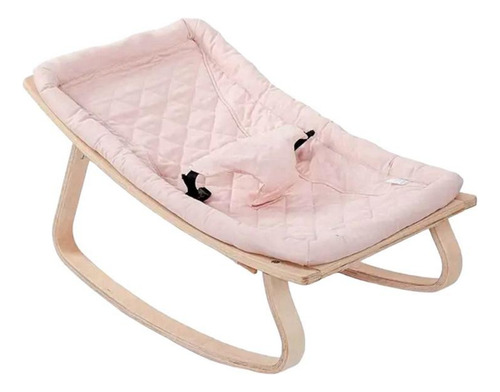 Cuna, Cama, Mecedora Rosa De Madera Para Bebe