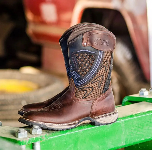 Bota Cebu De Trabajo Ranger Caballero Rodeo Ligera Café | Envío gratis
