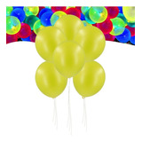 Pack 25 R10 Globos Neón Fiestas Flúor Uv  Color Amarillo