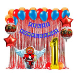Kit Globos Roblox Rojo Decoración Cumpleaños