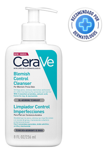 Limpiador Cerave Control Imperfecciones Para Piel Acneica 