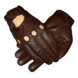 Guantes De Conducir De Cuero Genuino Para Hombres (marrón, X