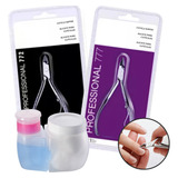 Kit 2 Alicates 772+777 Profissional Manicure + Porta Acetona