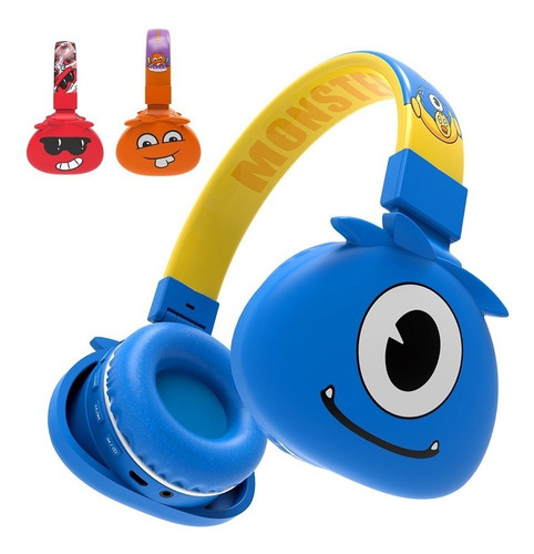 Fone Headset Bluetooth Abafador Para Crianças Jelly Monster