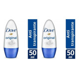 Desodorante Antitranspirante Roll On Dove 50ml Pack X2u