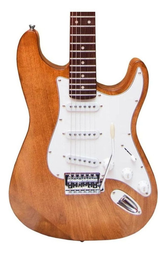 Guitarra Electrica Strato 3 Mics Palanca Tremolo Prm Color Ámbar