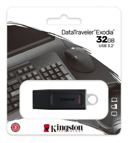 Pen Drive Kingston, Exodia, 32 Gb, Usb 3.2, Preto, Dtx/32gb