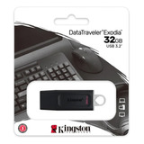 Pen Drive Kingston, Exodia, 32 Gb, Usb 3.2, Preto, Dtx/32gb