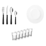 Set Vajilla Cubiertos Platos Y Vasos X 36 U Tramontina Nadir