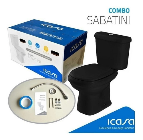 Combo Vaso Sanitário C/cx Acoplada E Assento Sabatini Icasa