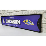 Vintage Jackson Ravens Baltimore Nfl Cartel De Metal 