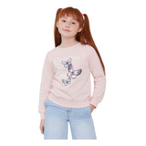 Polerón Niña Kids Pullover Focal Rosado Corona