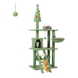 Árbol Para Gatos Jotoa 61in Verde, Grande, Multi-nivel, Con 