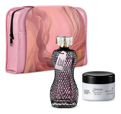 Kit Perfume O Boticário Glamour Secrets Black Eau De Parfum Feminino Spray 75ml . Dia Dos Namorados 