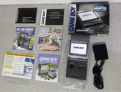 Game Boy Advance Sp Ags-101 Doble Luz Negro Grafito De 9