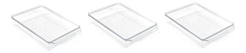 Pack 3 Organizador Refrigerador Cocina Contenedor Con Tapa 