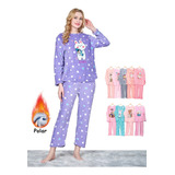 Pijama Polar Calientita Peluche Dama 10 Conjuntos De Pijamas