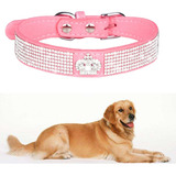 Collar De Perro Ajustable Con Cristales Brillantes