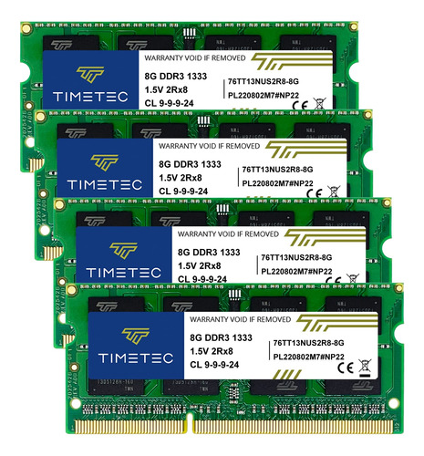 Timetec Kit De 32 Gb (4 X 8 Gb) Ddr3  Mhz Pc3- No Ecc Sin B.