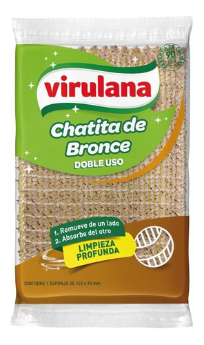 Virulana Esponja Chatita De Bronce 16 Grs Super Resistente