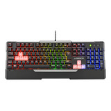 Teclado Gamer Warrior Wakiza Semi Mecânico Rainbow - Tc208