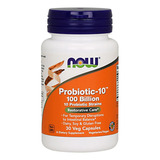 Probiotico 10 Cepas 100 Billones Now Flora Intestinos Sanos