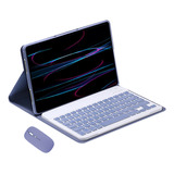 Capa Giratória + Teclado + Mouse Para iPad Air5/air4 Cor Roxo Fumado + Teclado + Rato