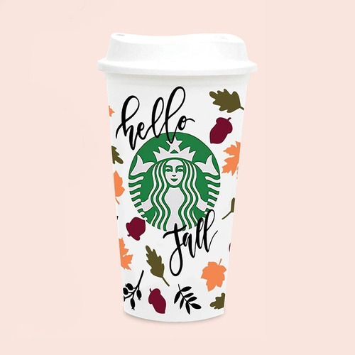 Vaso Starbucks Personalizado De Hello Fall Otoño