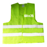 Kit X 25 Chalecos Reflectivos Reglamentarios Seguridad