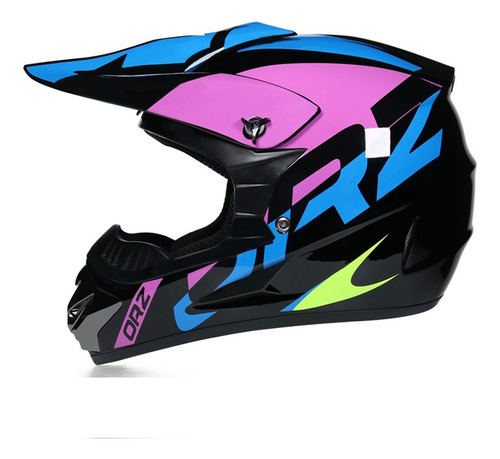 Casco Tipo Cross Reloaded Negro Mate Azul Dot Tallas