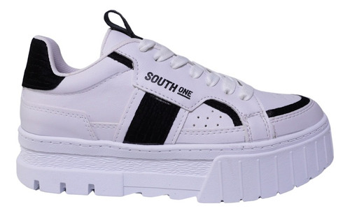 Zapatilla Sneakers Mujer South One Con Plataforma .