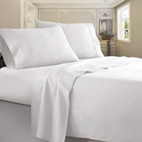 Juego De Sabanas Microfibra  Blanca Cama Queen 160x190cms