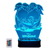 Lampara Lilo Y Stitch Velador 3d Led Multicolor + Poster