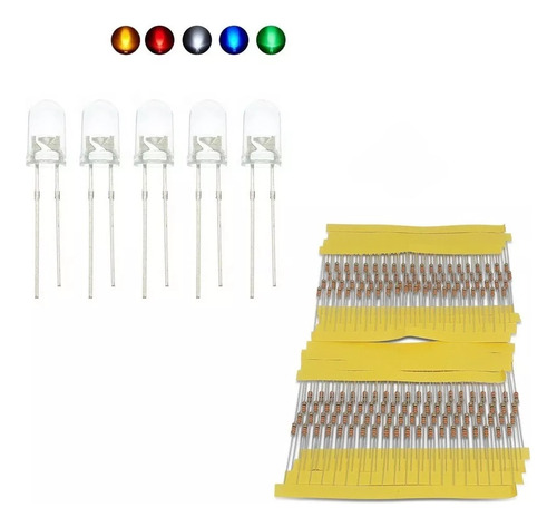 Led Alto Brilho 5mm 100 Und + Resistor Para Tensão Desejada