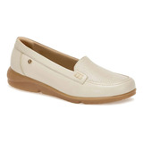 Zapato Mujer Color Hueso Andrea Confort Loafer Acojinado