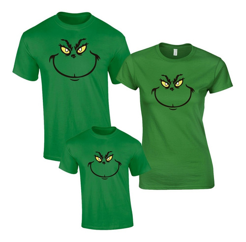 Playera Navidad Familia Kit 3pz Personalizado Grinch