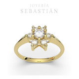 Anillo Estrella Con Piedras Circones Oro18k Amarillo 