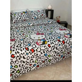 Cubrelecho Hello Kitty Para Cama Sencilla Semidoble O Doble 