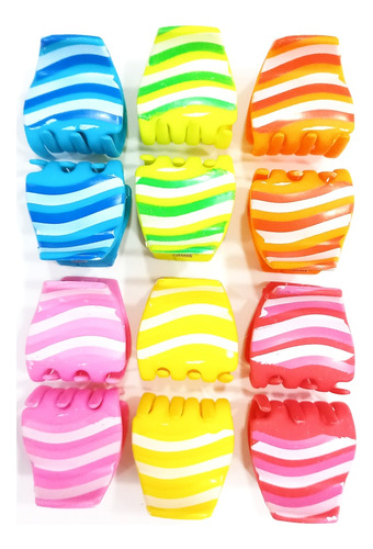 Pack X 12 Broches Para Pelo Chicos Hebillas Colores Surtidos