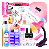 Kit Unhas Gel Manicure Profissional Luminária Envio Imediato