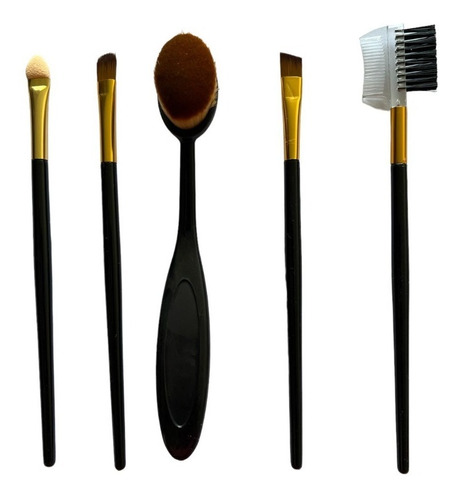 Set De 5 Brochas Difuminador Maquillaje Profesional