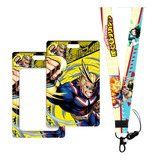 Porta Carnet Y Lanyard My Hero Academia All Might Anime 