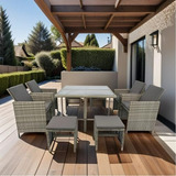 Conjunto De Comedor De Patio Rattan Para Exteriores Compatib