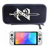 Estuche Diseños Espada Zelda + Vidrio Nintendo Switch Oled